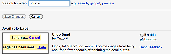 undo send on gmail