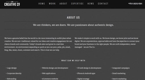 the creative co about page