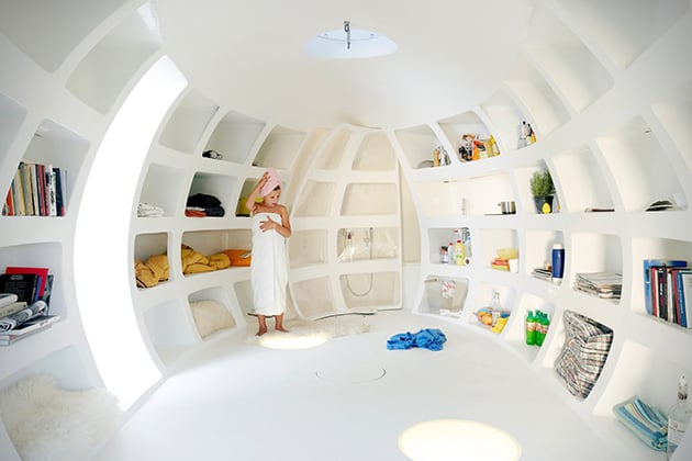 Futuristic interior of "the Blob".