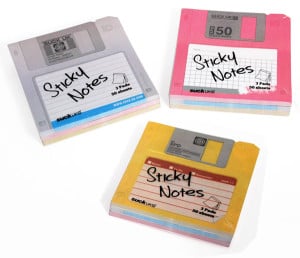 Floppy disc sticky notes.