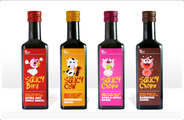 Get Saucy branding by Threerooms.